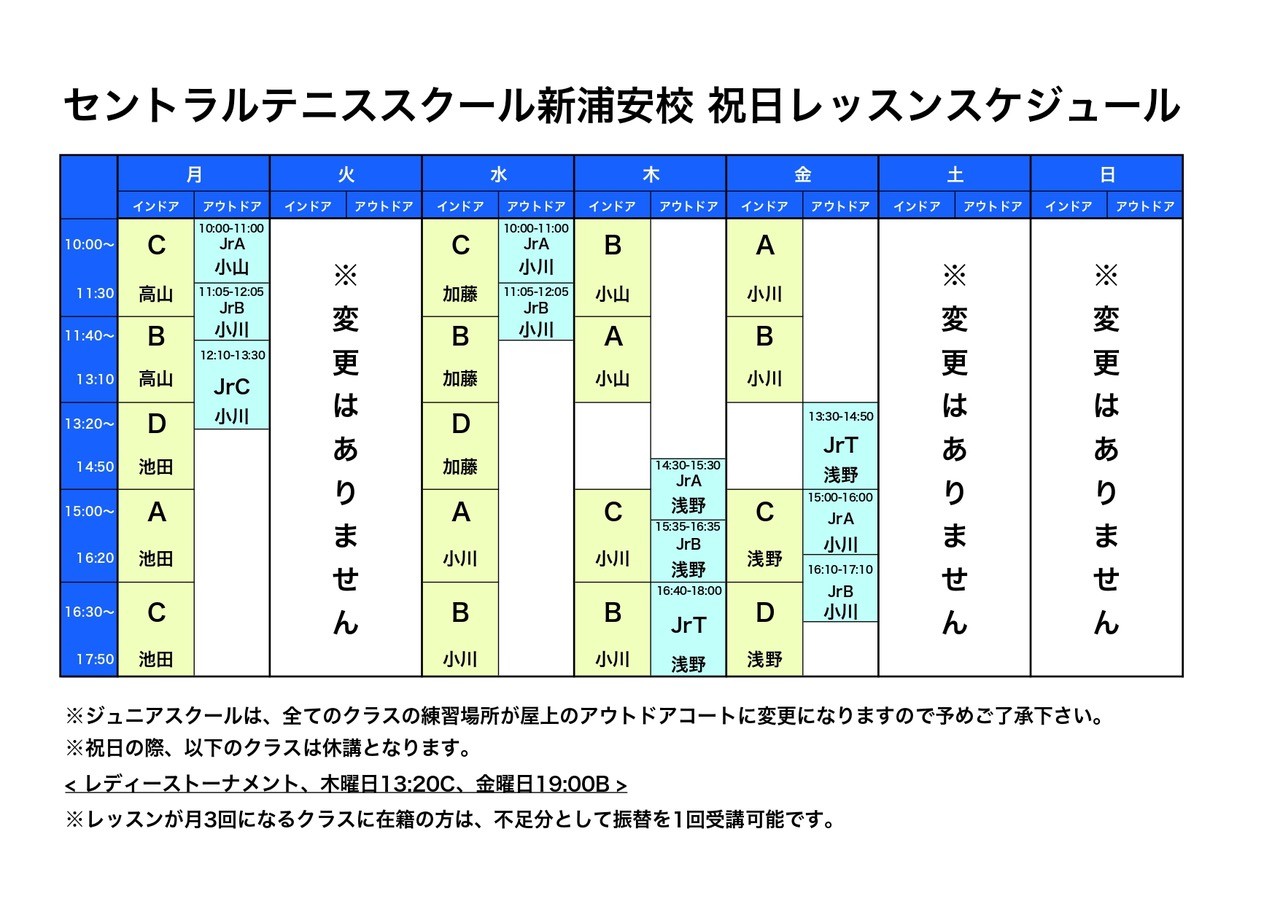 担当コーチ表
