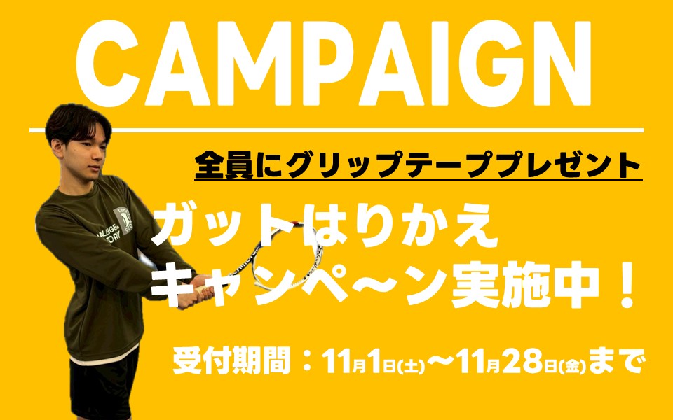 ガットはりかえキャンペーン実施中！